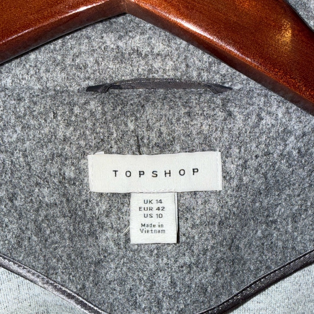 Topshop Heathered Riley Long Coat in Marl Gray - Picture 5 of 6